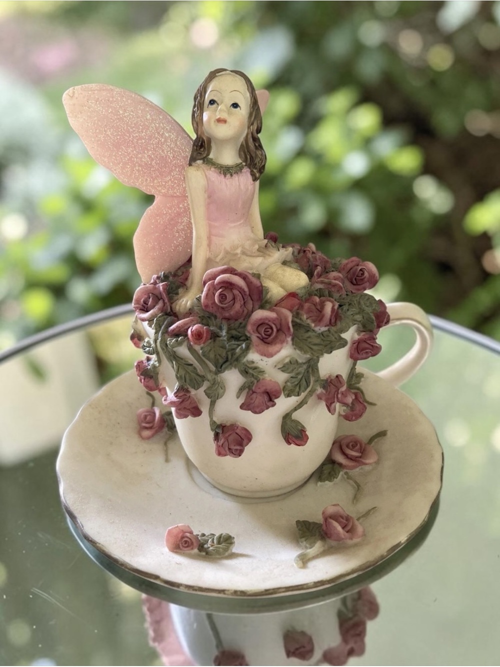 1999 Dezine Fairy Collection "The Teacup Fairy" Resin Figure Collectible